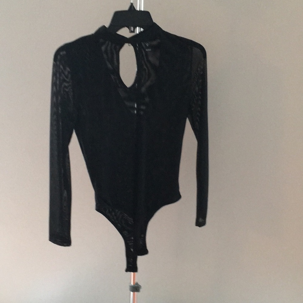 Windsor long sleeve choker mesh sleeve bodysuit